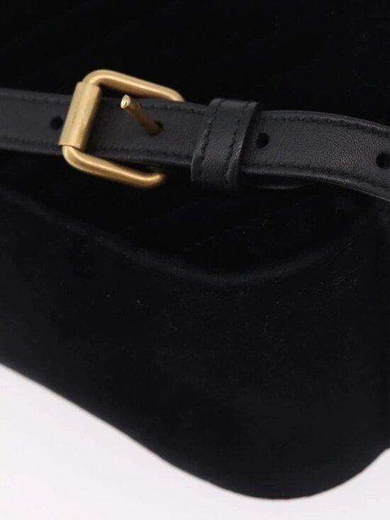 GUCCI GG Marmont Backpack Velor Black Gold 524568 Auth main image 15